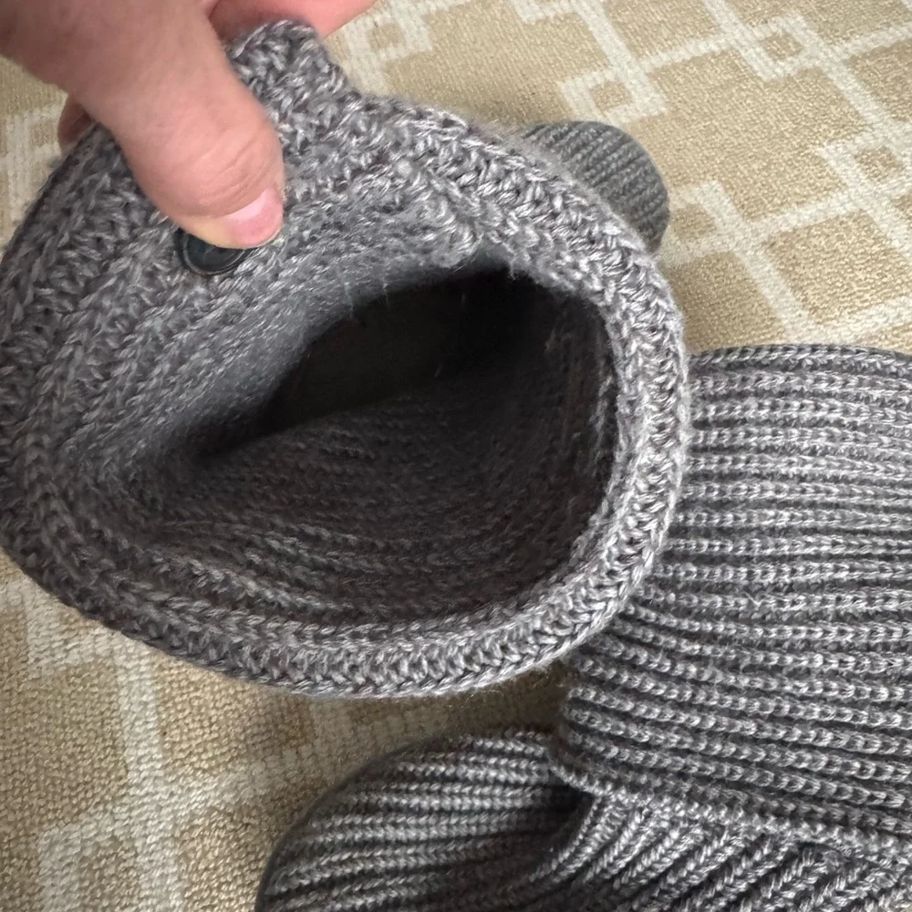 UGG Classic Tall Cardy Knit Sweater Boots Gray Cozy Winter Boho Boot Size 7